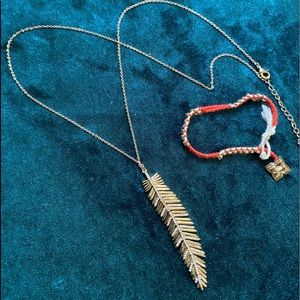 Gold Necklace and Braided Bracelet